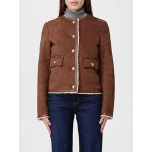 Semicouture Fur Coat Woman Brown